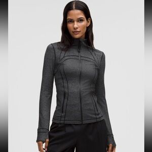 Lululemon Define Jacket in Deep Coal Black Heathered Herringbone